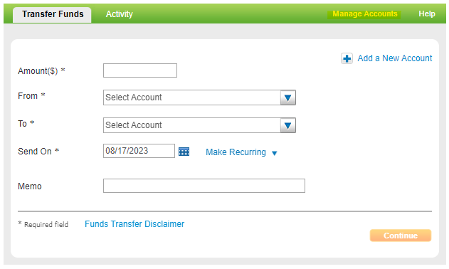 Manage Accounts Screenshot